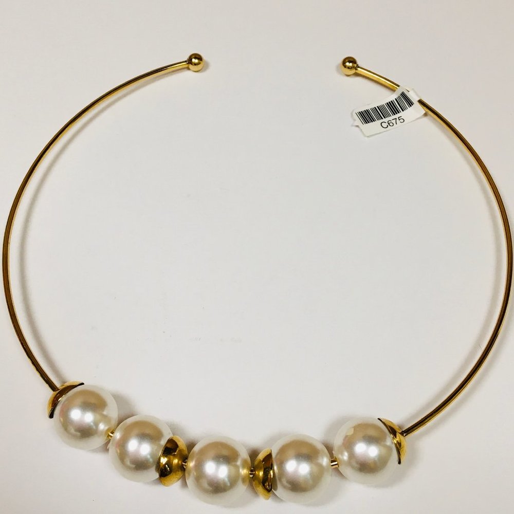 Gold Choker with Pearls Necklace